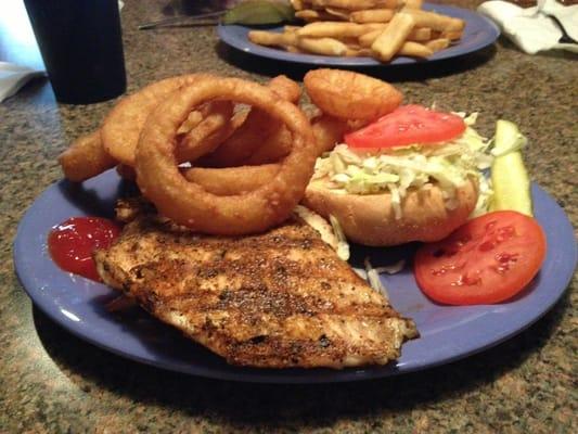 Blackened grouper sandwich