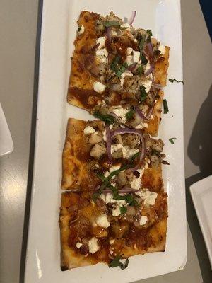 BBQ shrimp flatbread