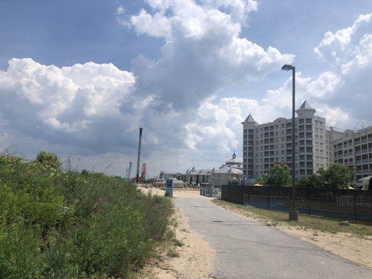 Coming from lighthouse point -- beach/boardwalk