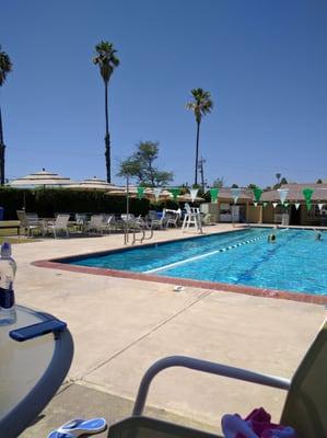 Plenty of seating all around the pool