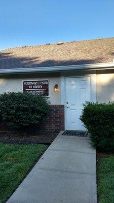 Exterior back entrance for grooming