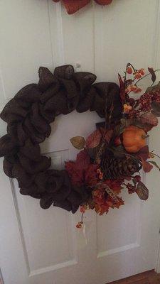 Fall burlap wreath