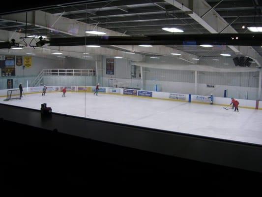 View from Broadway Sports Bar to the rinks below