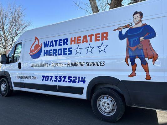 Wrapworx did an incredible job designing the layout and lettering our Water Heater Heroes van.