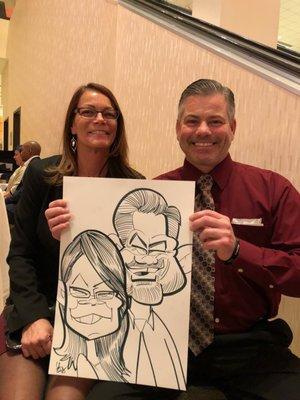 Live caricature sample drawn in 5 minutes!