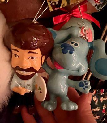 Bob Ross & Blues Clues ornaments