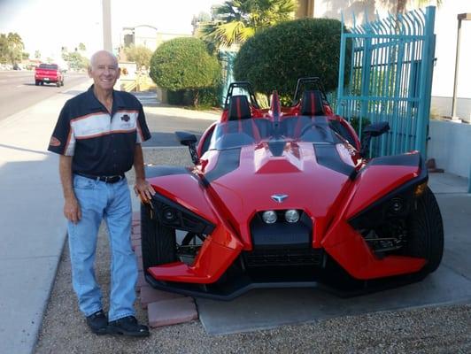 Our newest toy to rent - the Polaris Slingshot!