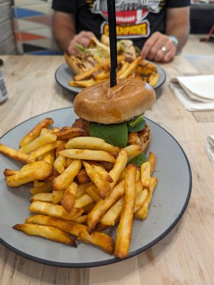 Fantastic spicy chicken sandwich with GREAT fries