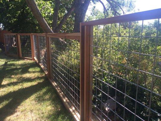 Beautiful custom design: redwood frame with metal grate