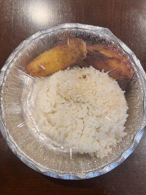 White rice with sweet plantains