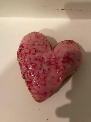 Heart Shaped Strawberry Donut with Cream Filling