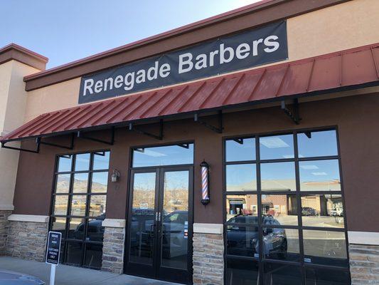 The front of the Renegade Barber shop in Saratoga Springs.