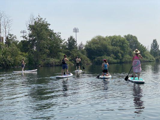 SUPing on the Spokane River.