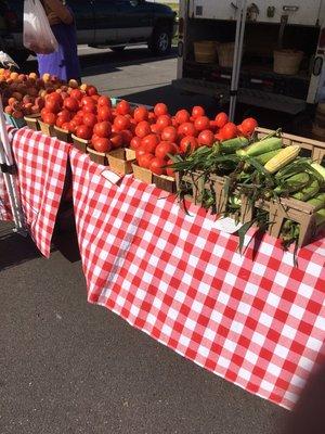 One of the vegetable stands at the Market