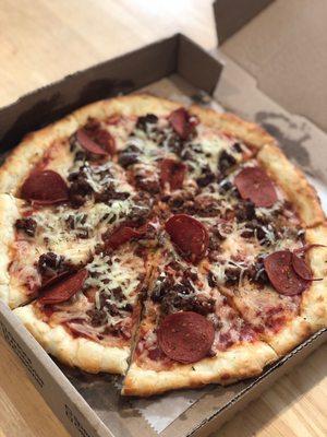 Vegan Meat Deluxe Pizza