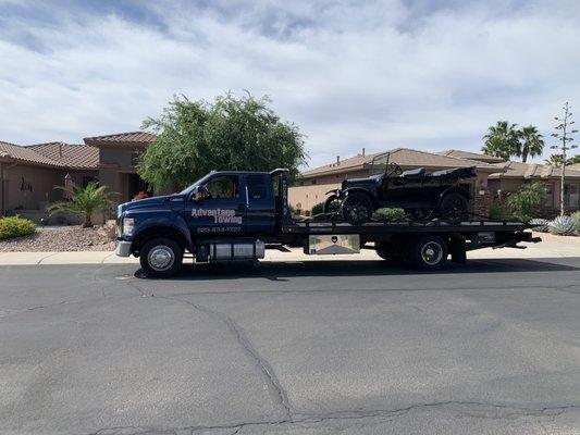 Here we have a 100 year difference..1916 Ford Model T Tourer on a 2016 Ford F650..