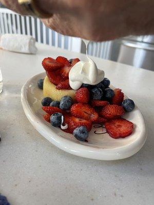 Prepared a strawberry shortcake. Just use one of the scones