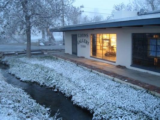 A light dusting of snow at Coons Gallery (Photo: Wynne Benti)