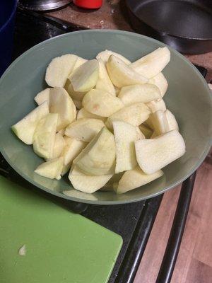 Pre-baking Prep with my Picked Apples!