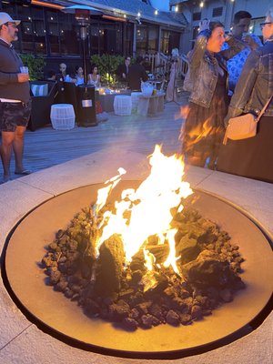 Fire pit with the band in the back