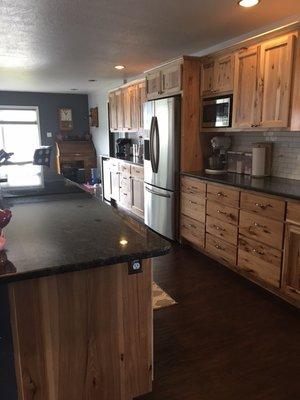 A rustic hickory kitchen.