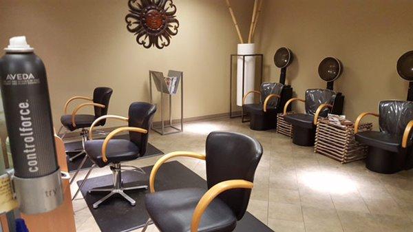 The luxurious Independence Mall salon interior of CARMEN! CARMEN! Prestige Salon e Spa at Belk- the best salon in Wilmington.