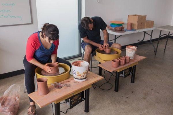 Pottery Demo by Rayna Pazmiño and Jason Mowery