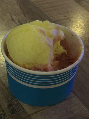 Lemon and strawberry gelato