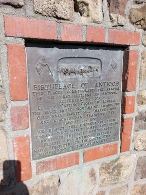 Plaque /monument at end of F St with W Second St.  As cross street.