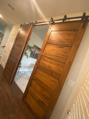 Stained barn doors