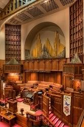 The Choir loft as seen from a balcony. The artisan woodworking is breath taking!