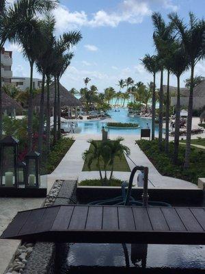 This is the view from the main lobby of the pool and beach.