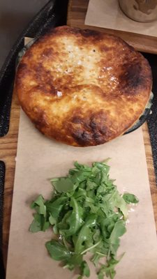 Individual chicken pot pie, roasted chicken, vegetables & herbs, topped with flaky pie crust