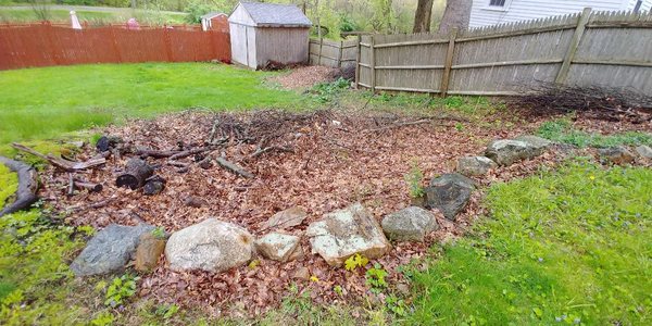 Before spring clean up, ground waste removed