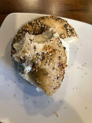 Everything bagel, garlic and herb cheese