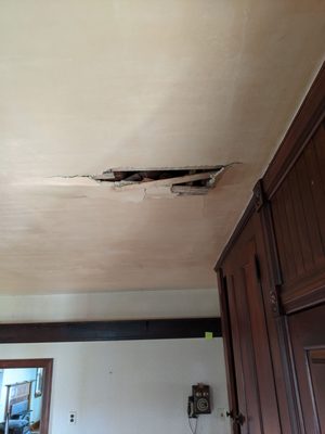 Contractor put his sander thru dining room ceiling. Called and they sent someone promptly and the results were outstanding.