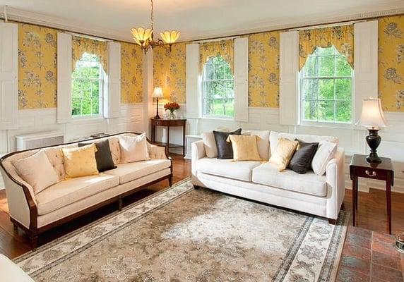 Drawing Room with original wall panelling and floors