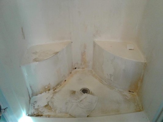 Before picture of a clients shower