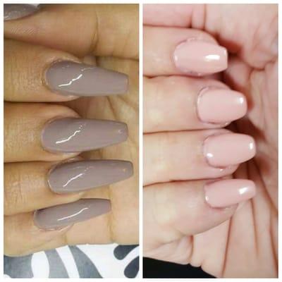 On the left is the picture I showed her, on the right are my nails.