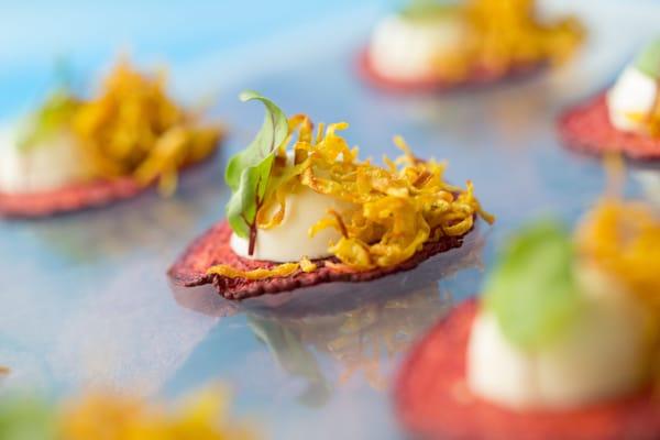 Beet Chip and Goat Cheese Panna Cotta