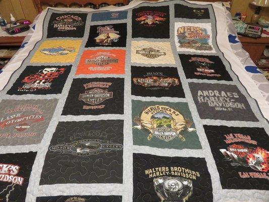 We also make memory/t-shirt quilts and do quilting for others.