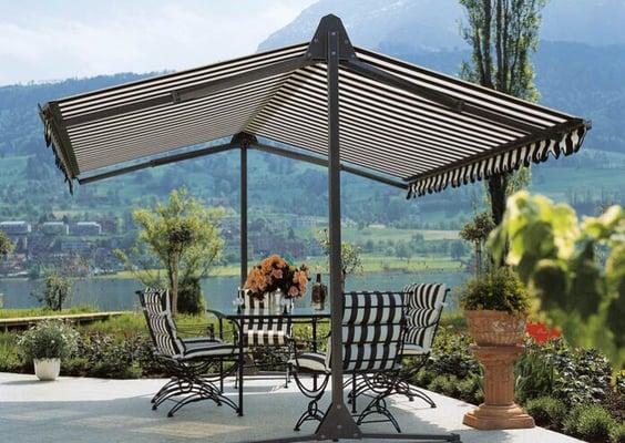 If you need more coverage from your retractable awning use a free standing double retractable awning