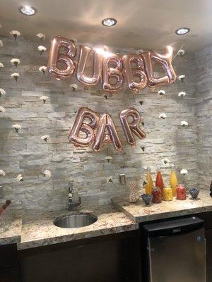 Bubbly bar floating flowers