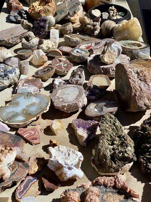 Rocks, agates, and more.