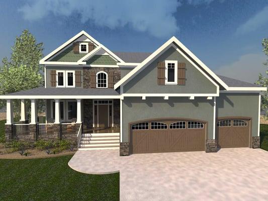 3D image of a Cardinal Crest Home. We use computer animation to help you choose your finishes.