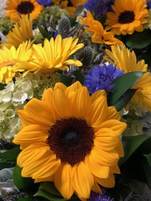 Sunflowers and gerber daisies.