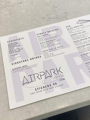 Airpark Menu