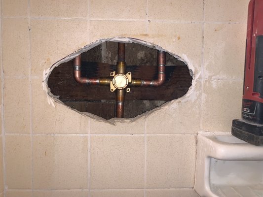 Continue example of shower valve conversion