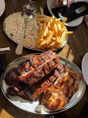 Pork Ribs and Chicken combo.