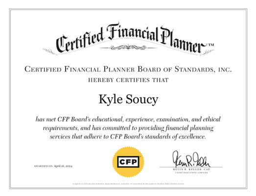 Kyle Soucy is a CERTIFIED FINANCIAL PLANNER™ Professional at Onitus Capital, LLC.